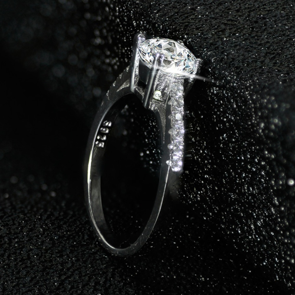 💍NEW 925 STERLING SILVER DIAMOND ENGAGEMENT RING - Picture 3 of 6